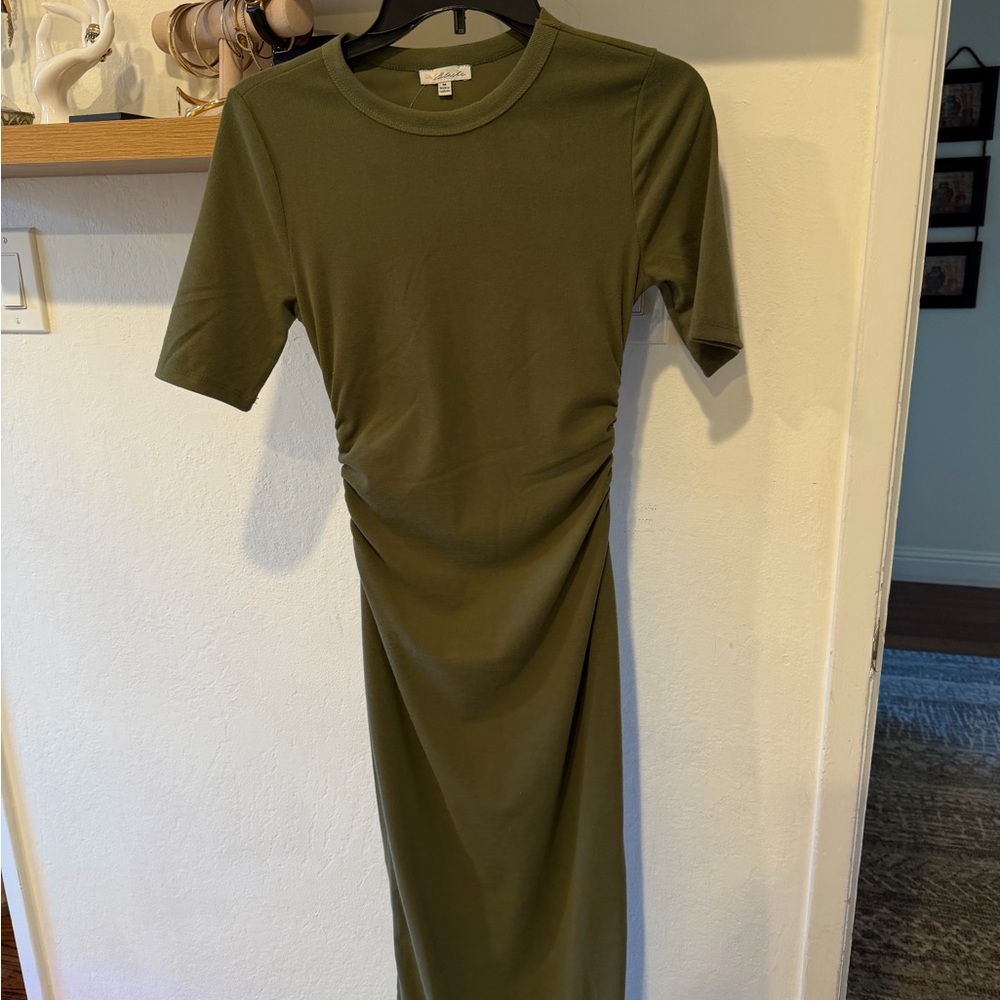 Ash Khaki Midi Dress